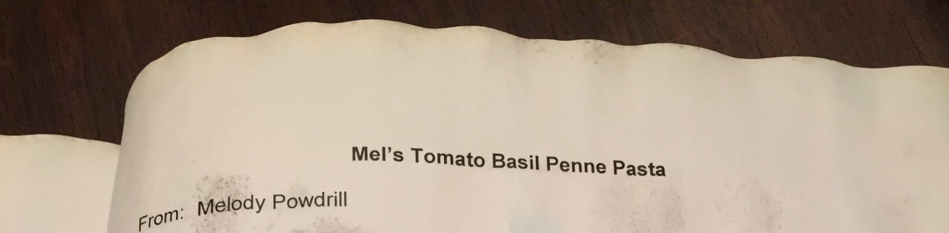 Mel’s Tomato Basil Penne Pasta