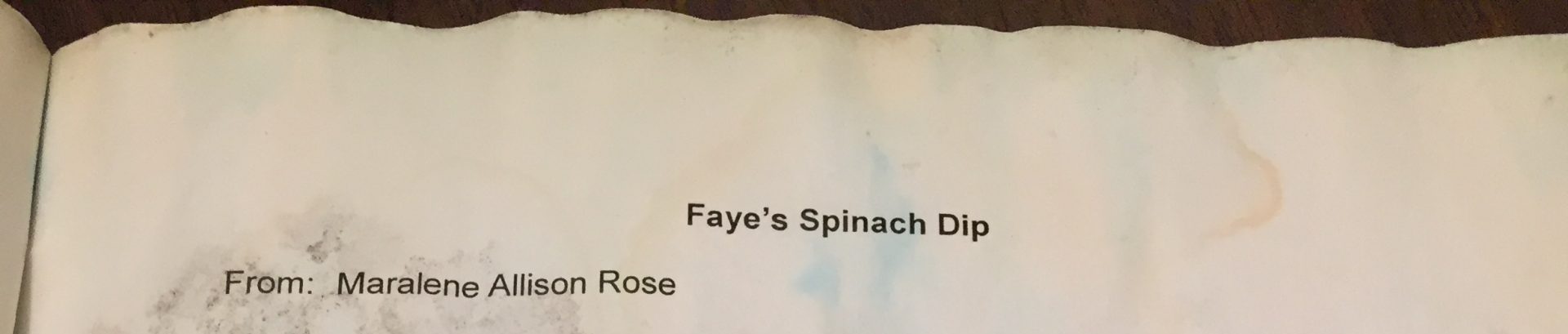 Faye’s Spinach Dip