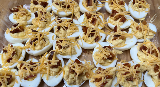 Bacon Cheddar Ranch Deviled Eggs
