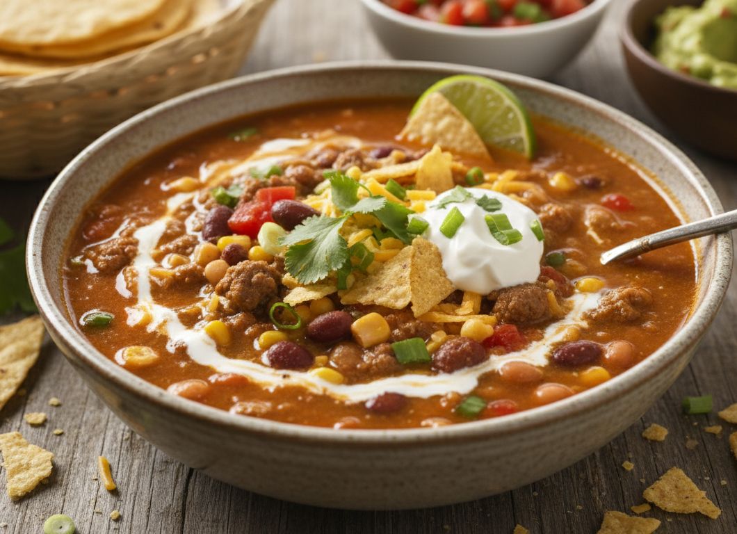 Creamy Beef Taco Soup